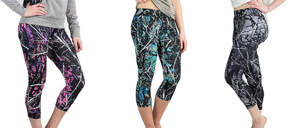 blue camo workout leggings