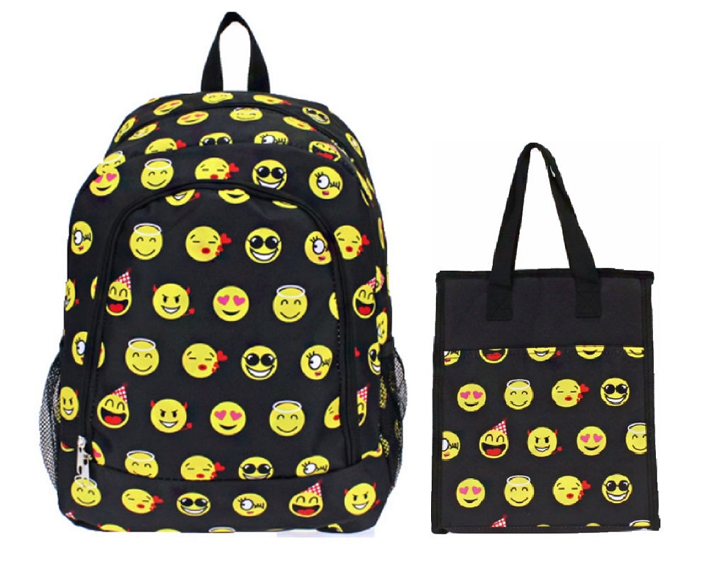 emoji backpack with lunchbox