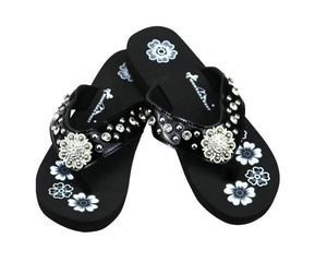 western bling flip flops