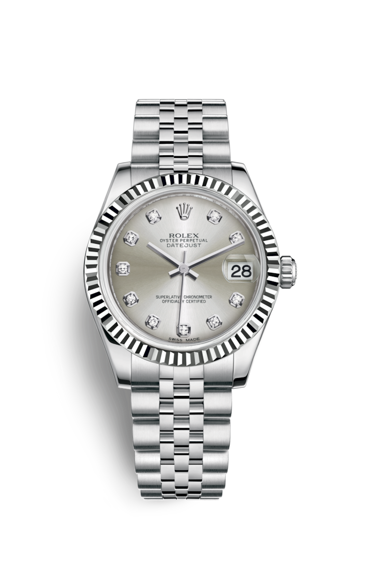 rolex datejust 31 oystersteel and white gold