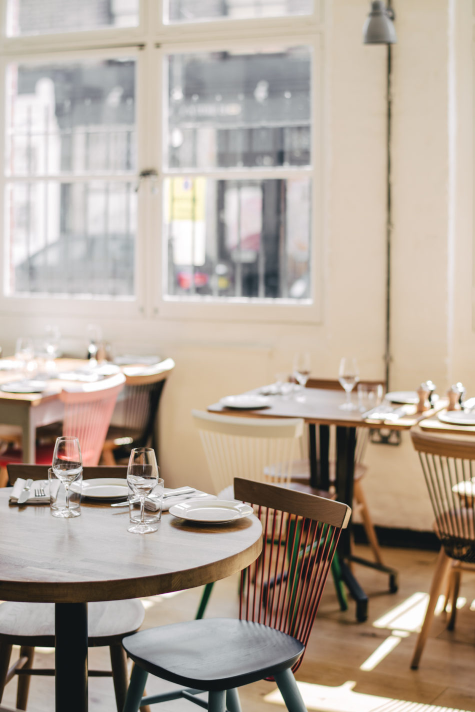 WW Chair - Brawn Restaurant - East London - Multi-Coloured Dining Chairs