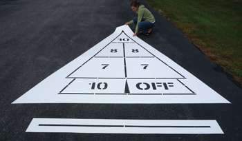 Shuffleboard Court Stencil