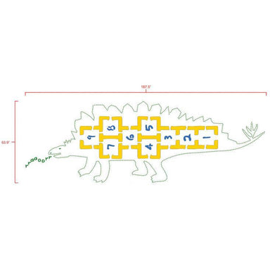 Dinosaur Hopscotch Playground Stencil