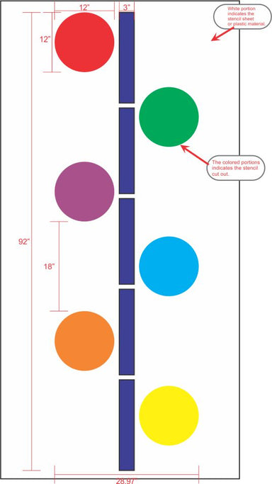 Four Square Playground Stencil 1/16 inch Standard Duty LLDPE / 8x8