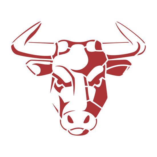 Bull Head Mascot Stencil