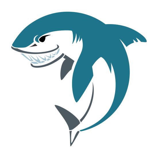 Shark 1 Mascot Athletic and Field Stencil — Stencil Ease