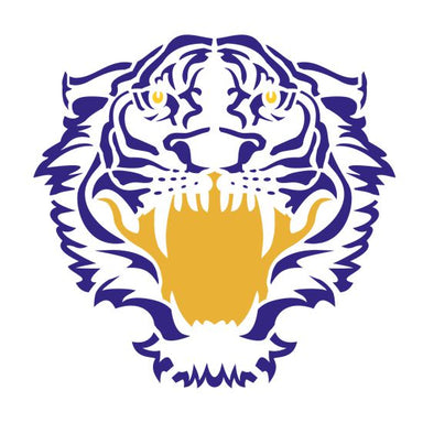 Tiger Face Forward Mascot Stencil