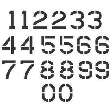 Curb Stencil Kit for Address Painting, All Numbers - 14 Mil Mylar Plastic  4 Tall Numbers, 2 of Each (Classic Stencil Font)