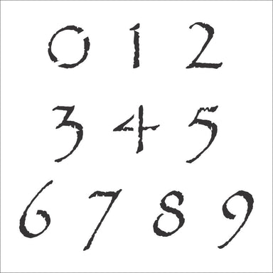 Simple Script Number Stencil Set