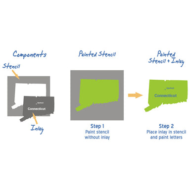 Connecticut State Map Stencil