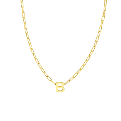 Paperclip Link Initial Necklace-S24