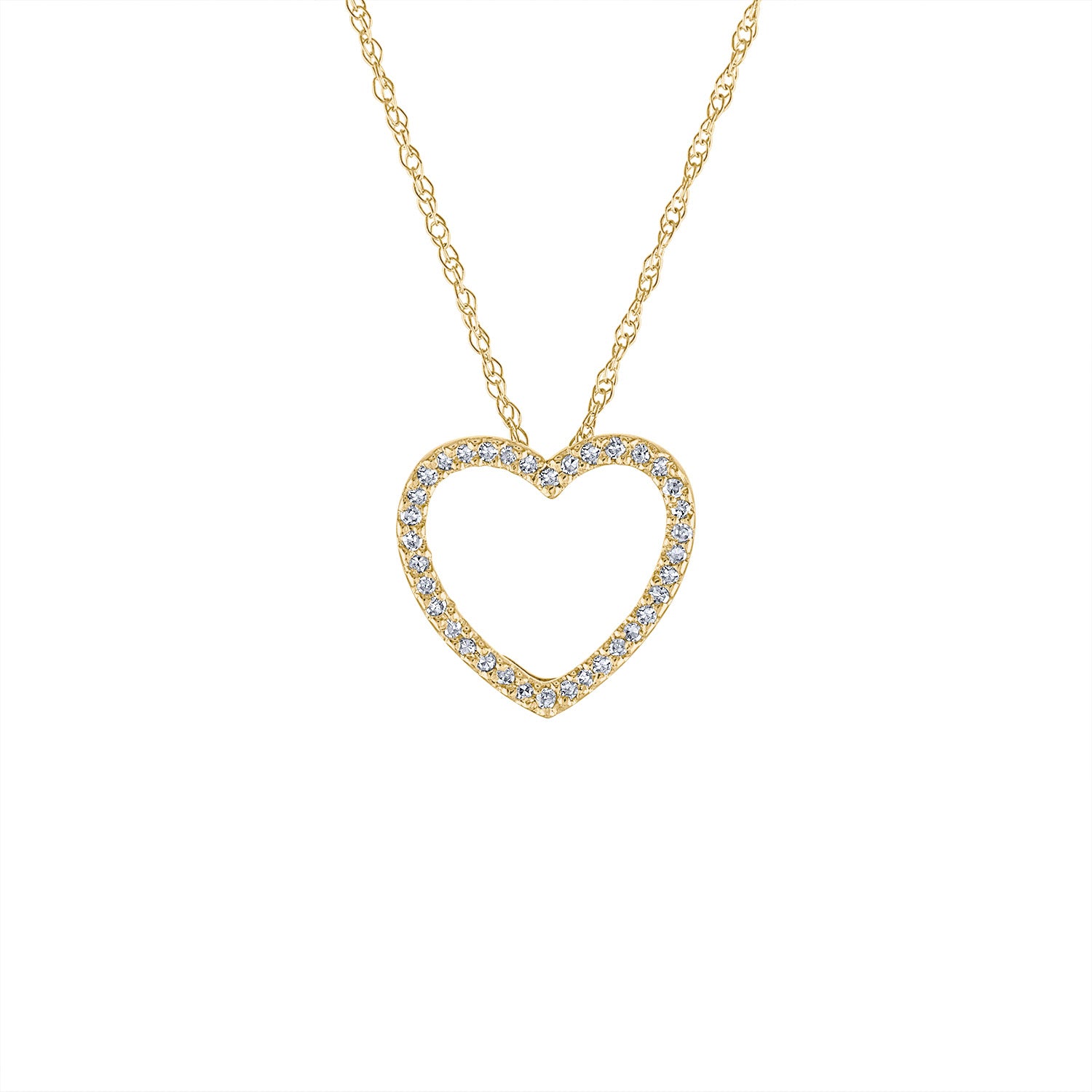 14KT GOLD DIAMOND OPEN HEART NECKLACE – Jewels by Joanne