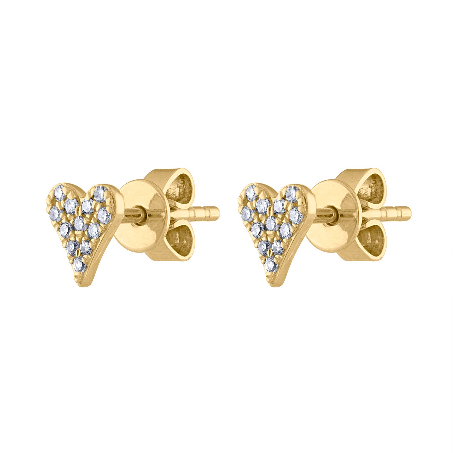 14KT GOLD DIAMOND MODERN HEART EARRING – Jewels by Joanne