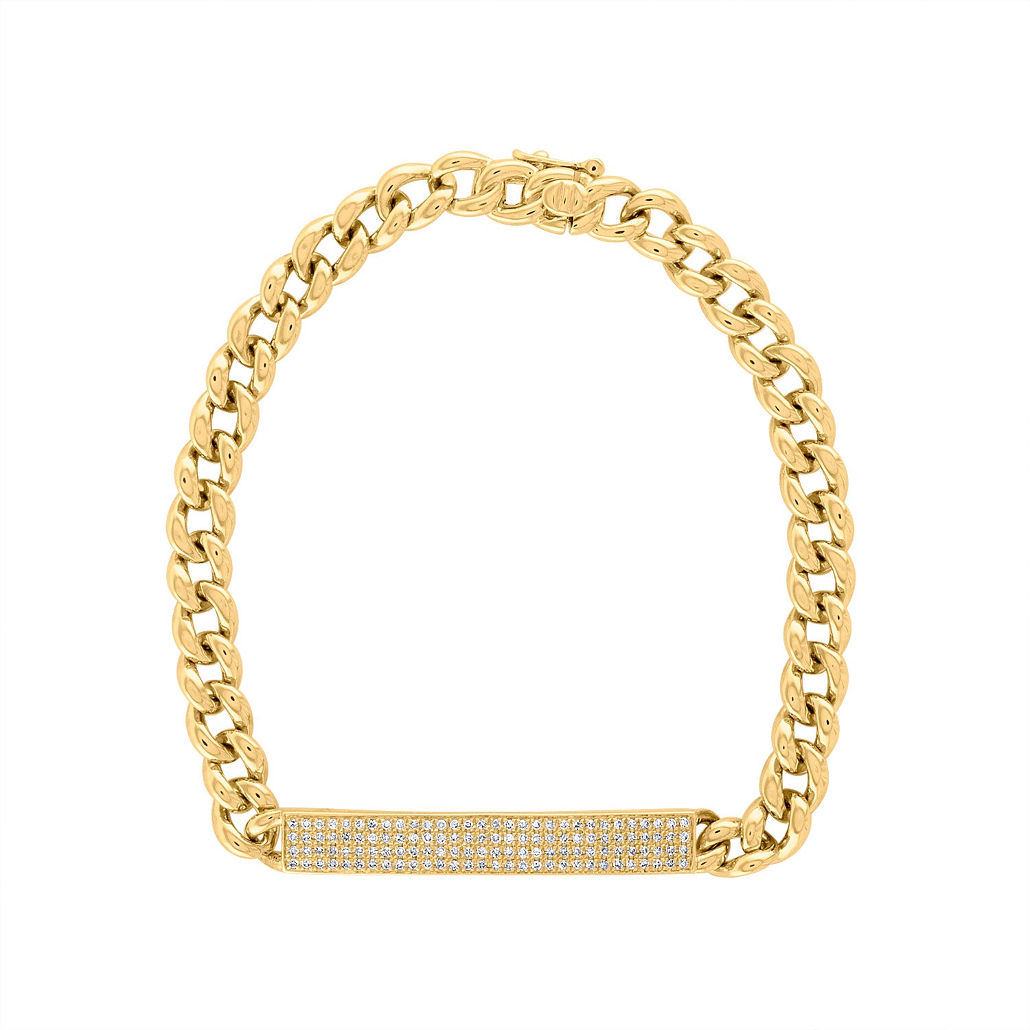 14KT GOLD PAVE DIAMOND I.D. BAR BRACELET – Jewels by Joanne