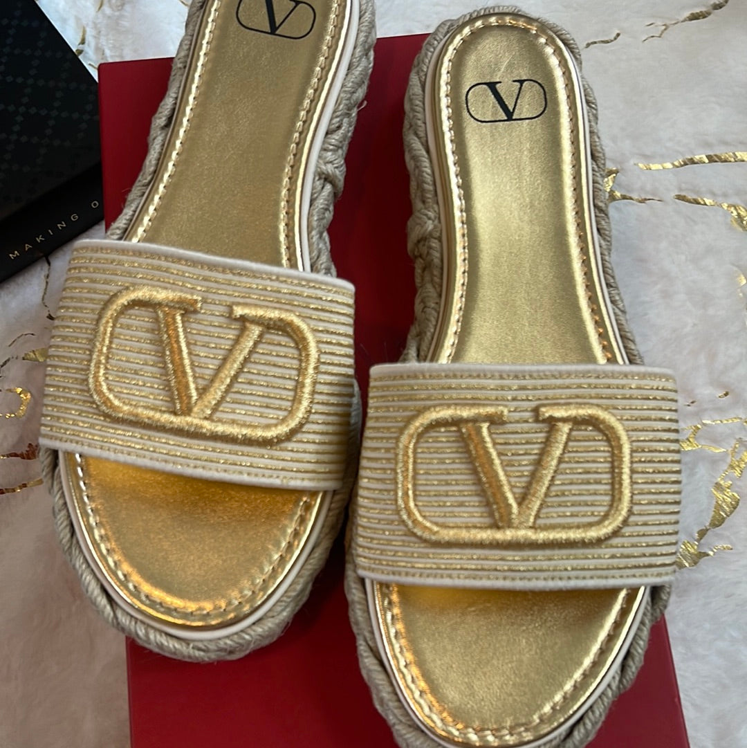 Valentino Vlogo Fabric Sandals sz 41
