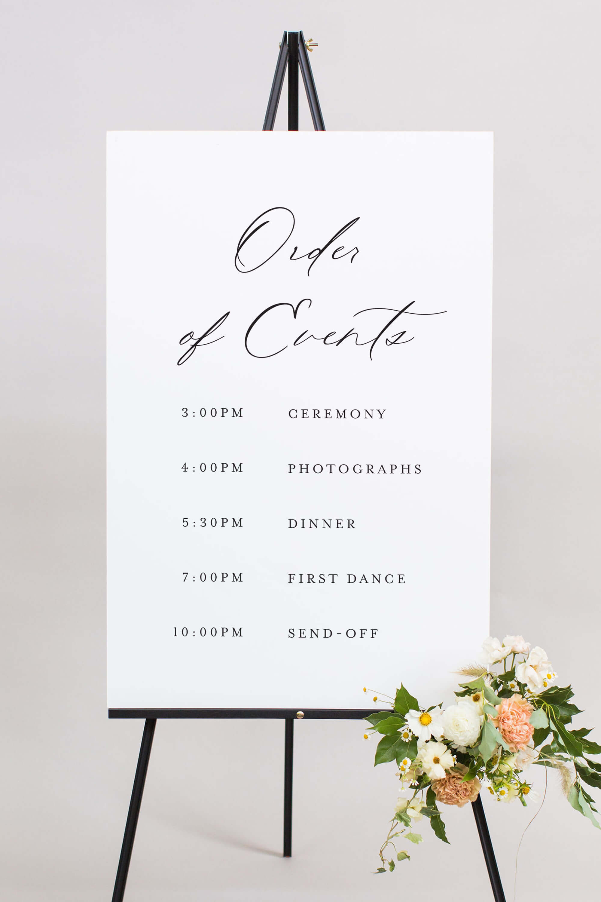 Order Of Events Wedding Sign Acrylic
