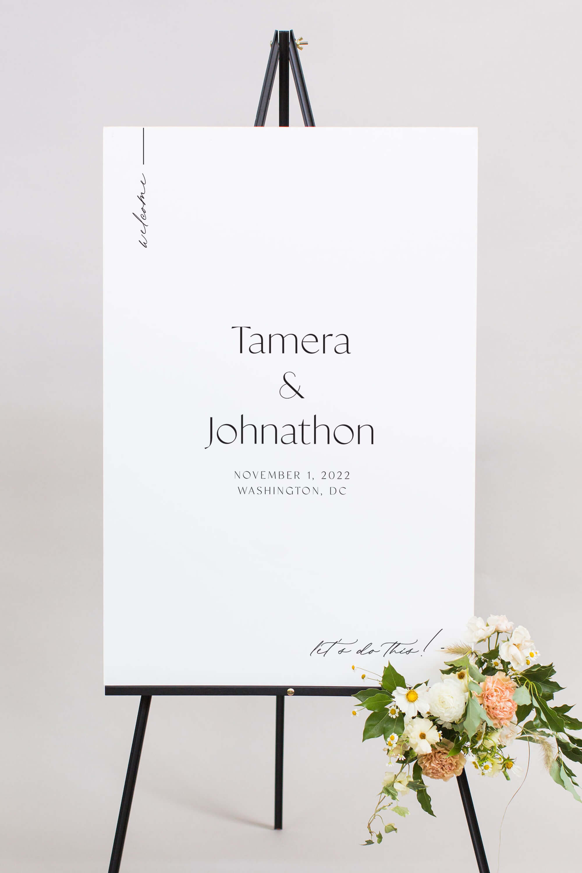 We're So Glad You're Here  Minimalist Wedding Welcome Sign – Wild Bloom  Design Studio