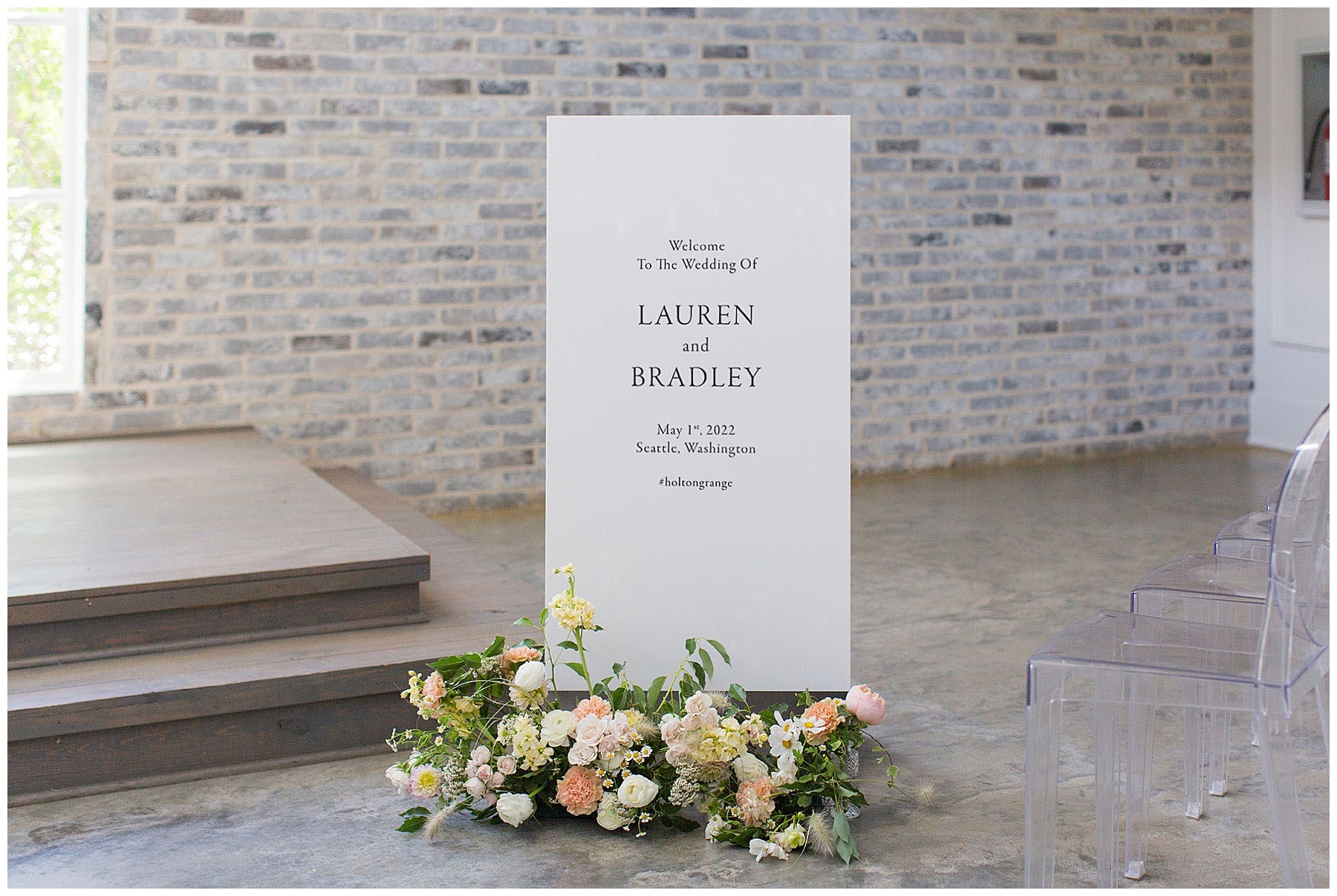 acrylic white rectangle wedding welcome sign