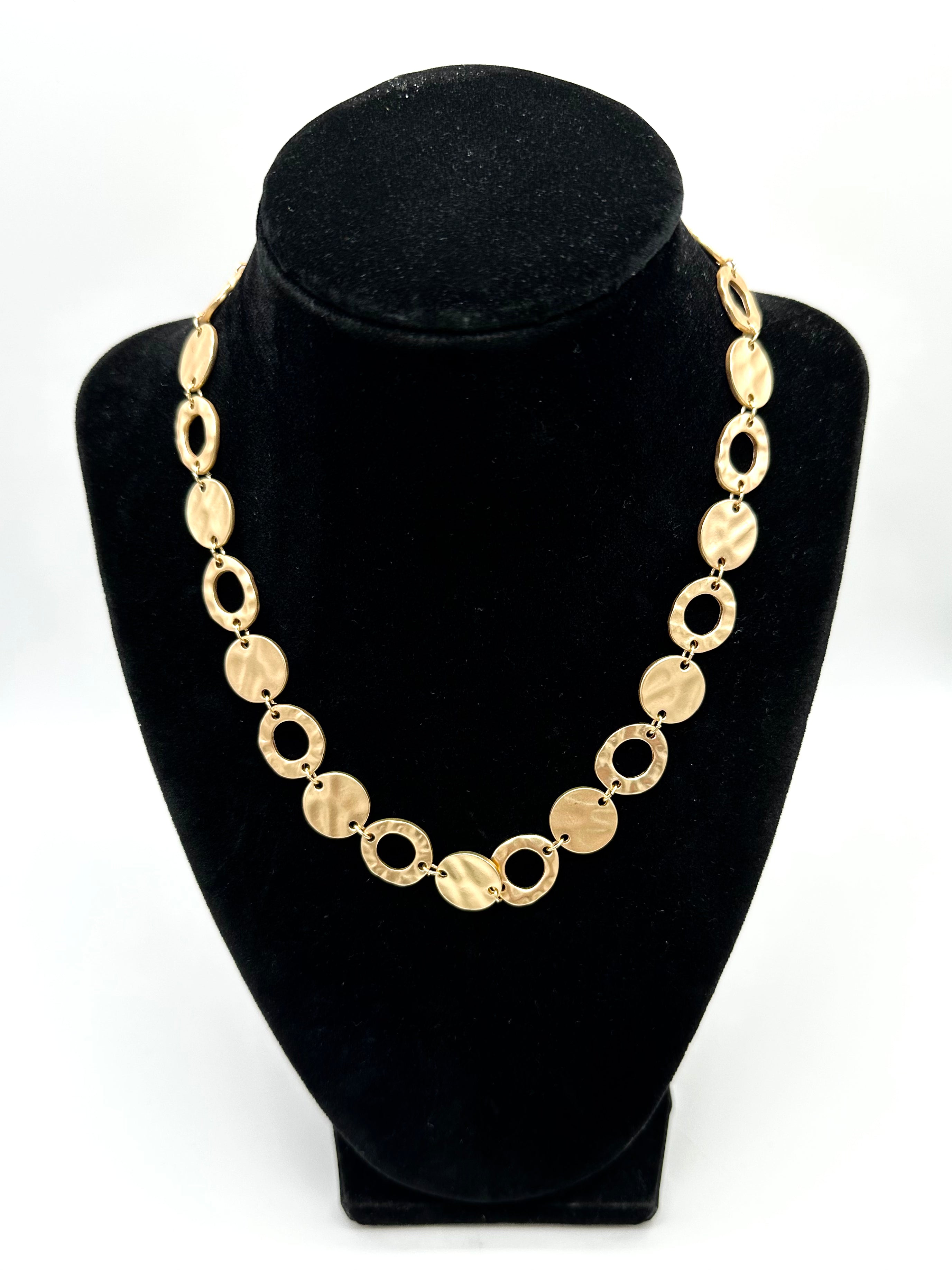 Cast Gold Hoop Necklace