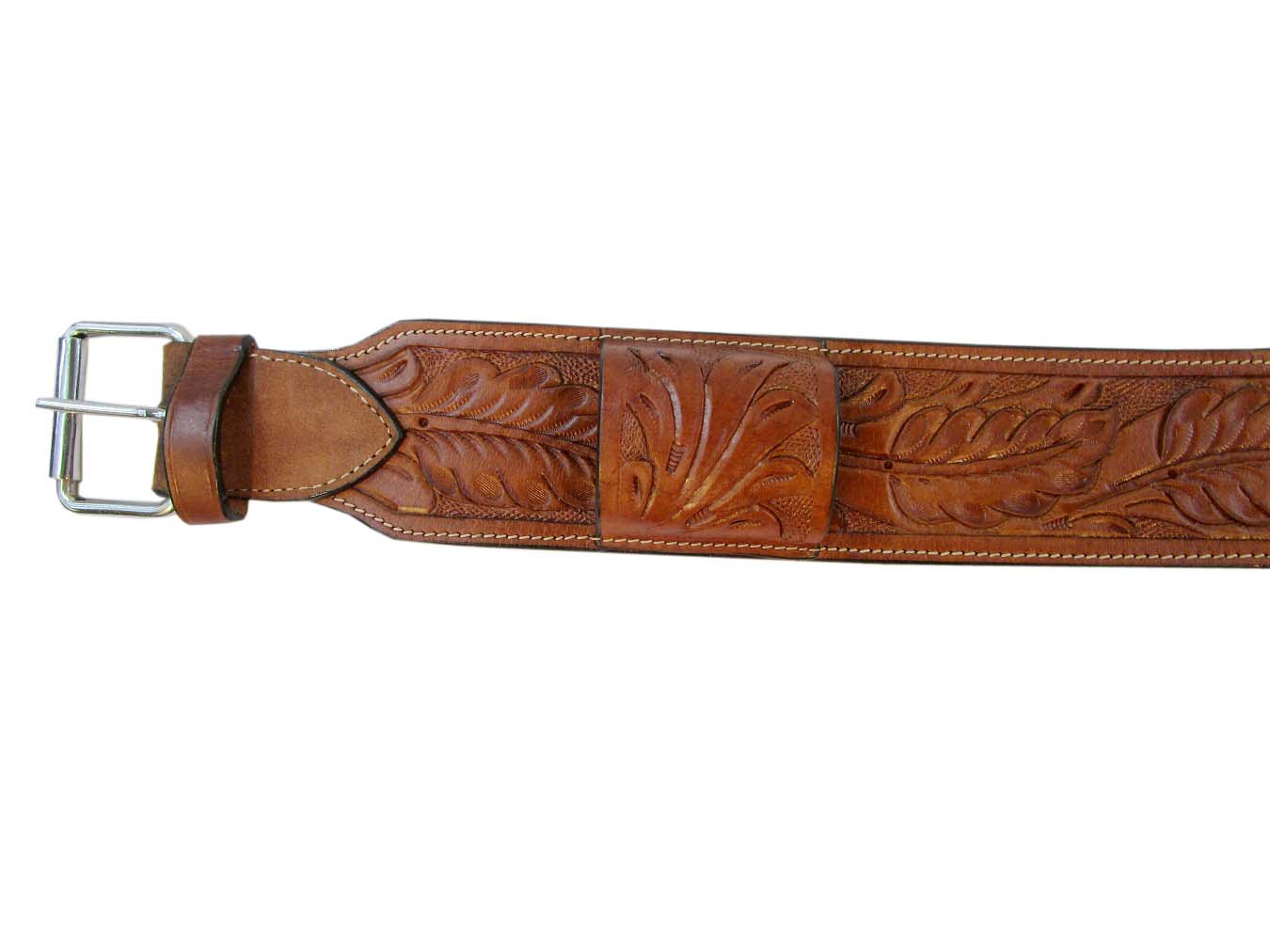 Leather Back Cinch Oak Tooled Rear Cinch Western Horse Girth – Saddle ...