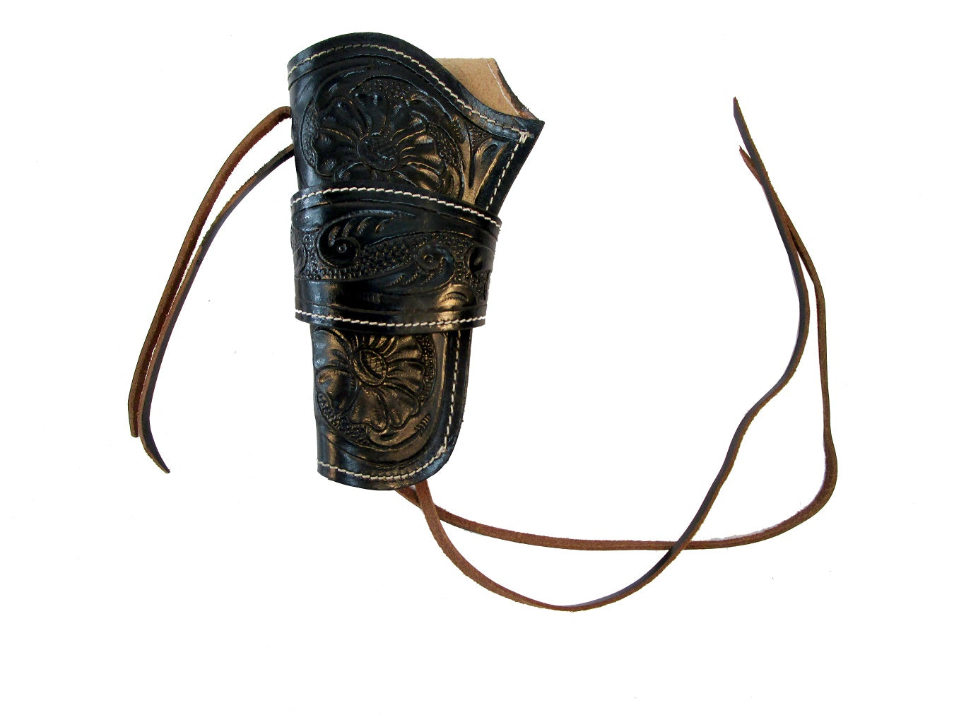 Exclusive Hand-Carved Leather Gun Belt - Floral