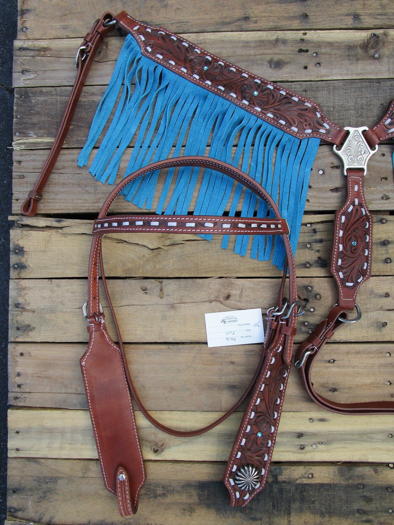 Klassy Cowgirl Leather Headstall & Breast Collar Set w/ Louis