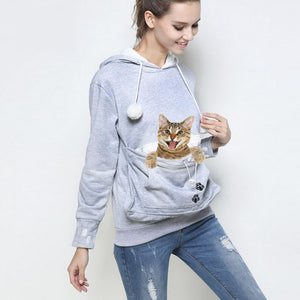 Nouveaute Sweat Shirt Avec Poche Pour Chat Kdoclic