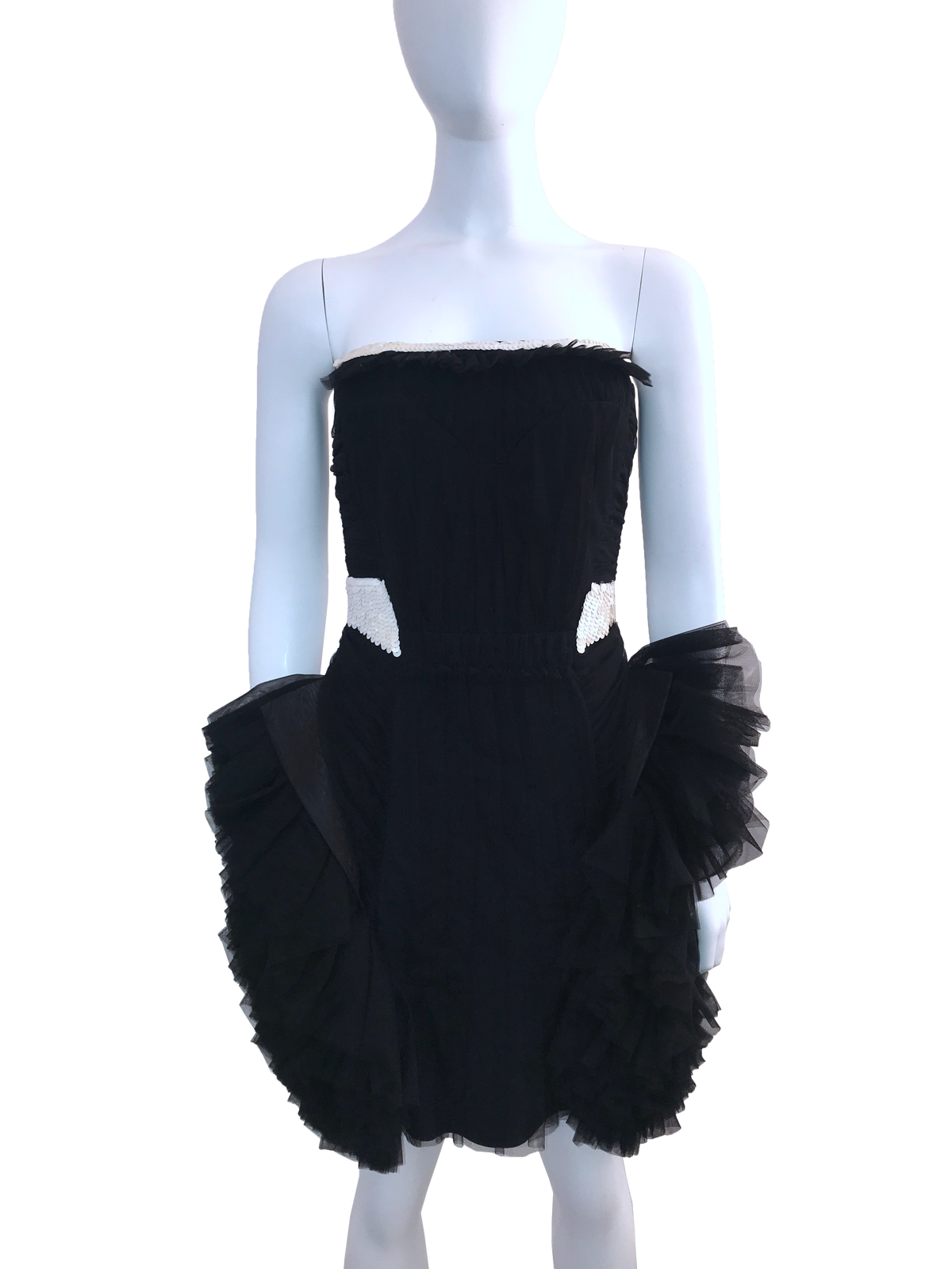 Viktor Rolf Black Strapless Mini Ruffle Tulle Dress The Fashion Edit