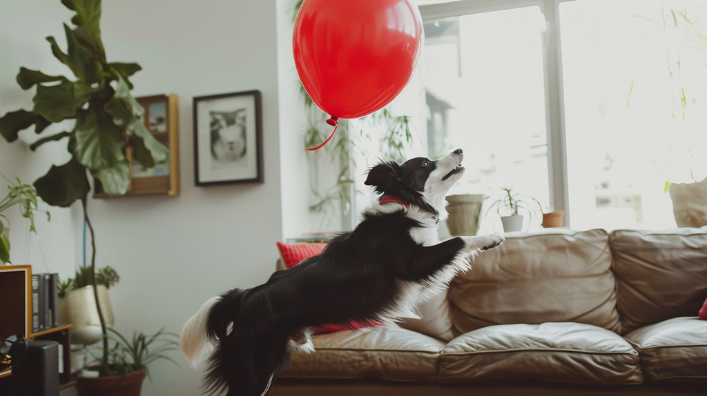 BigPawShop_a_photographed_lifestyle_image_of_a_dog_playing_with_balloon