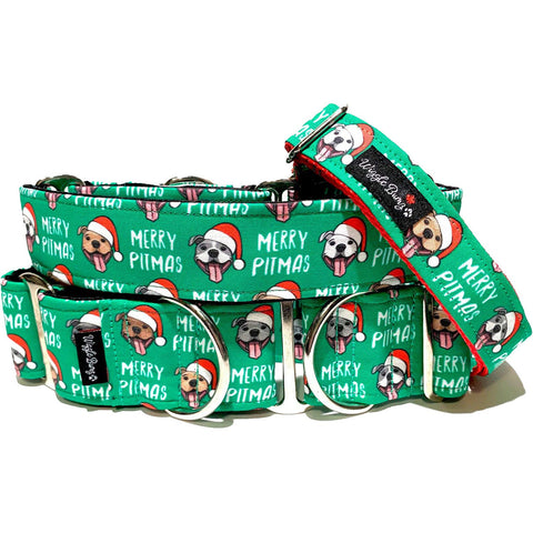 Merry Pitmas Dog Collar