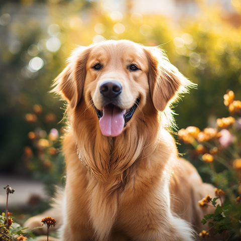 a_stock_photo_of_a_Golden_Retriever_outside