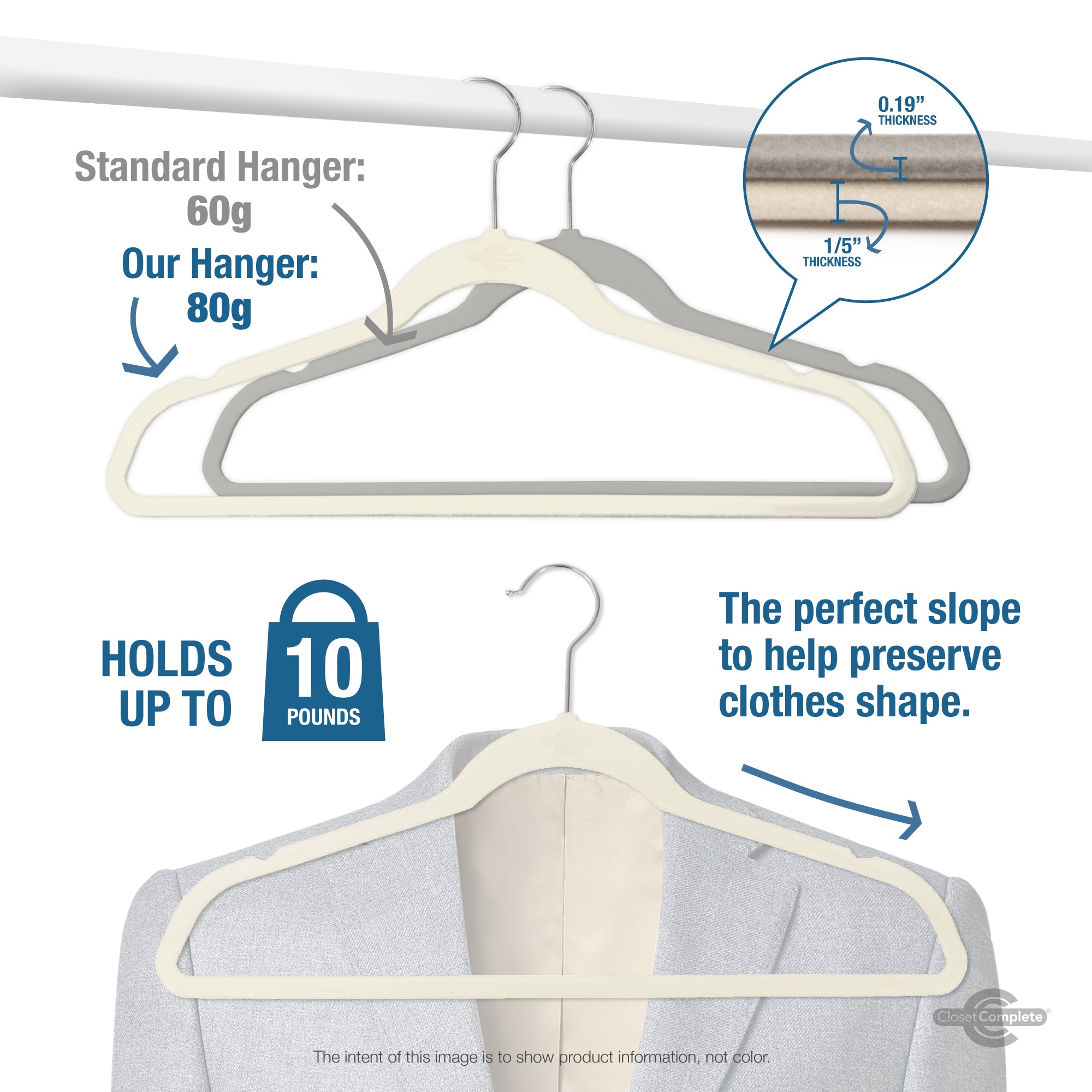 Closet Complete Premium Heavyweight, Velvet Suit Hangers Ultra-Thin