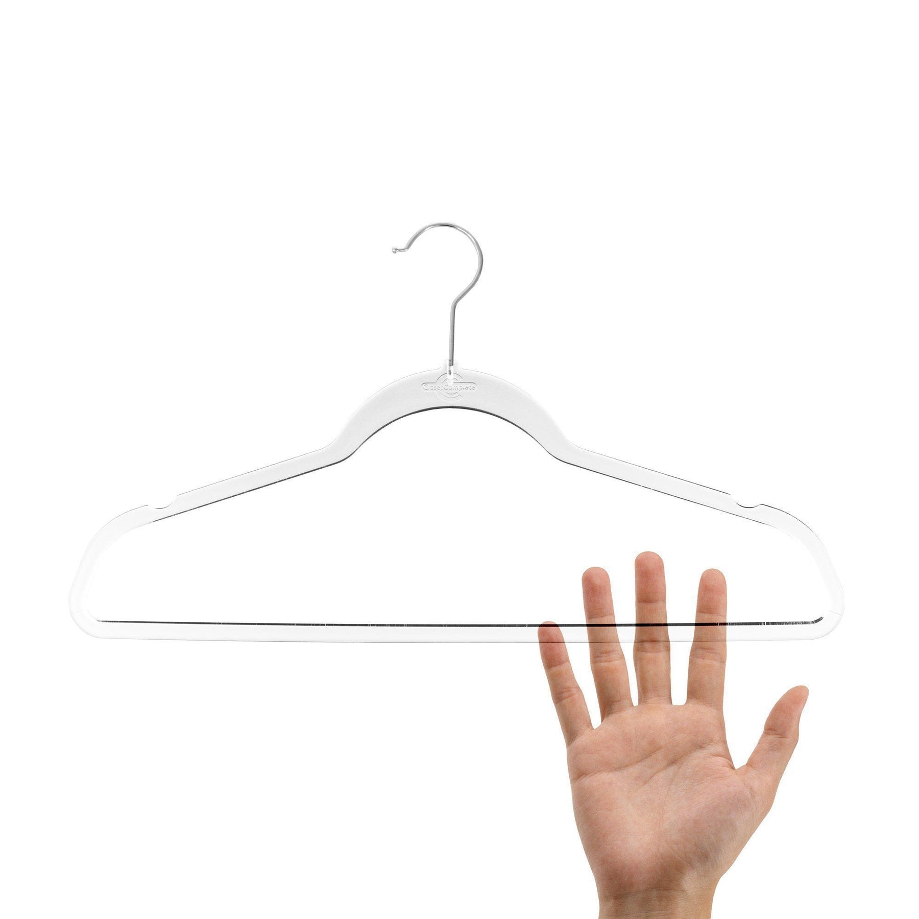 DesignStyles Clear Acrylic Clothes Hangers w/Hanging Clips - 10 Pk
