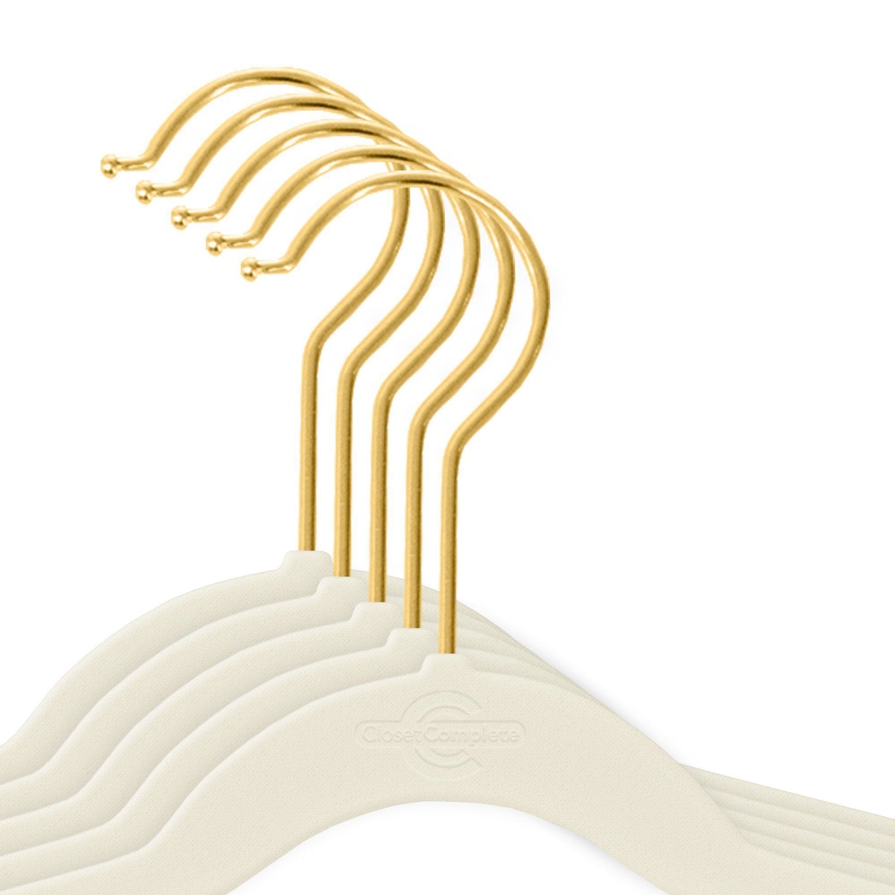 Closet Complete Hangers ivory - Ivory Gold-Hook Velvet Hangers - Set of 50  - Yahoo Shopping