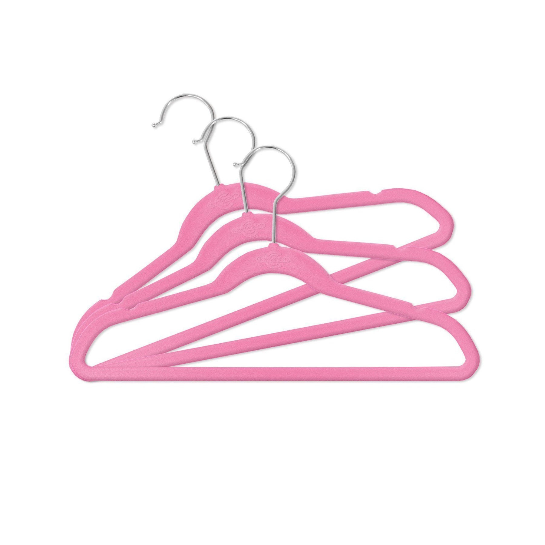 Home Solutions: 10 Velvet Kids Hangers x2 - Pink