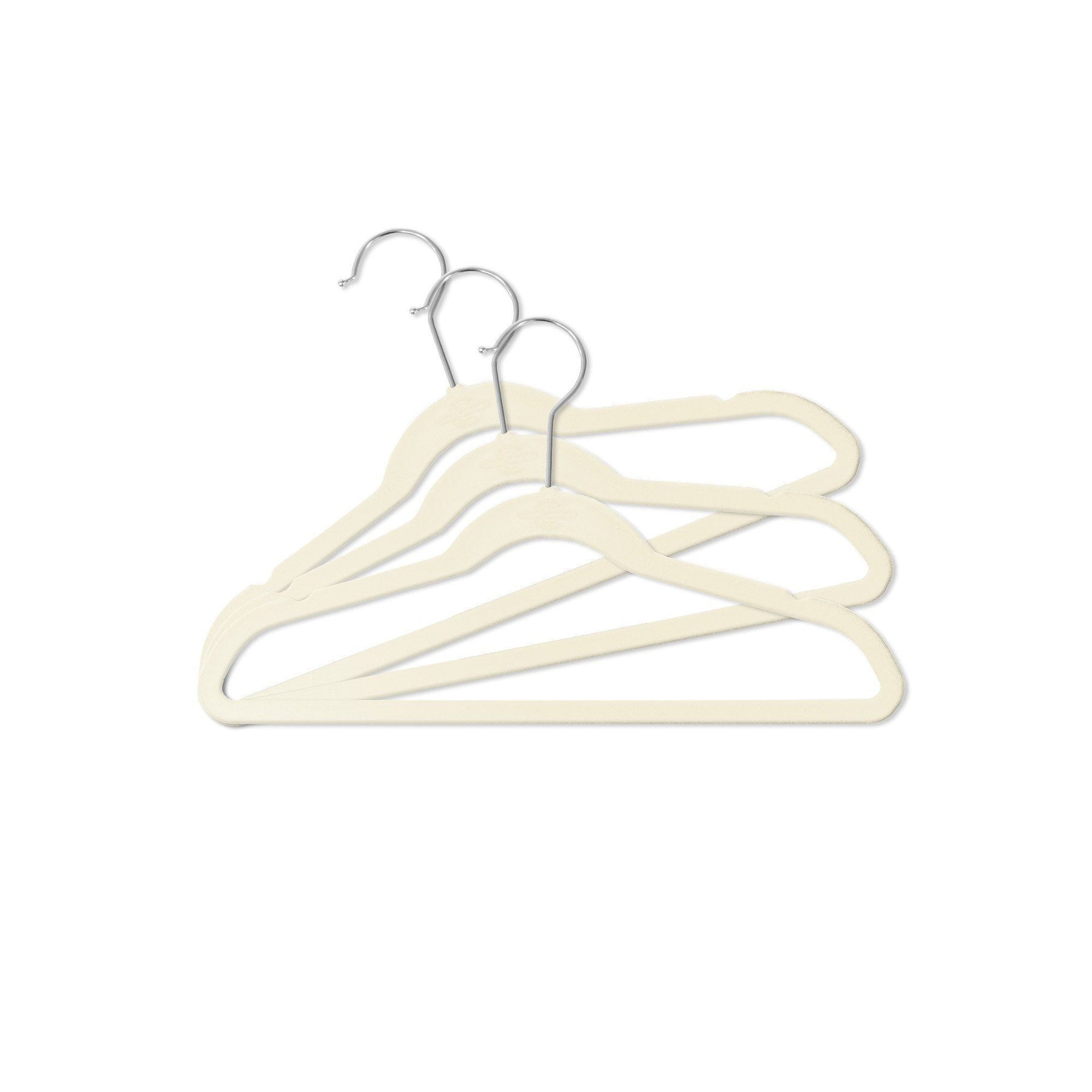 Dropship Pack Of 10 Beige Velvet Hangers 17.5 Huggable Hangers