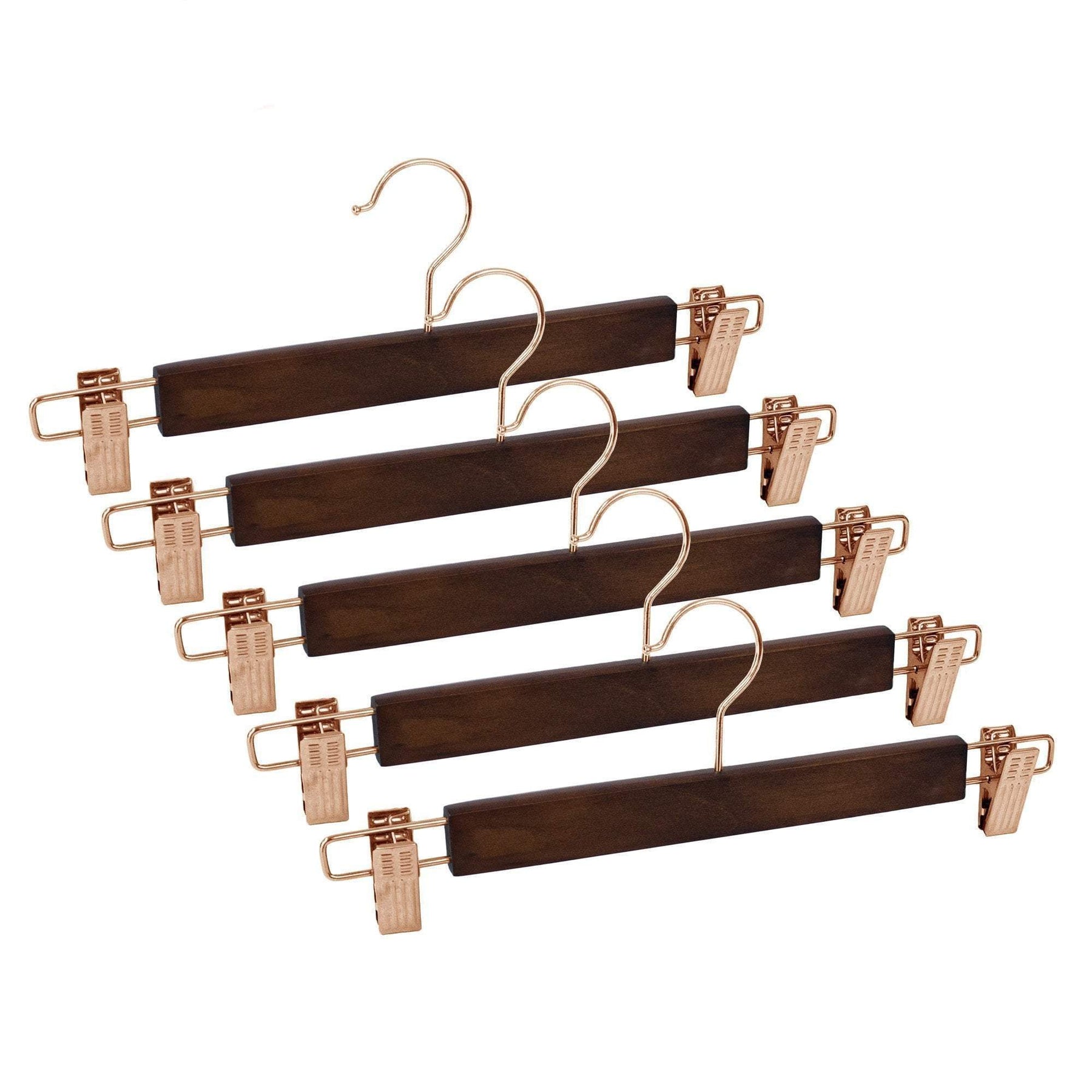 Premium Wood Skirt Hangers Pants Hangers with Clips