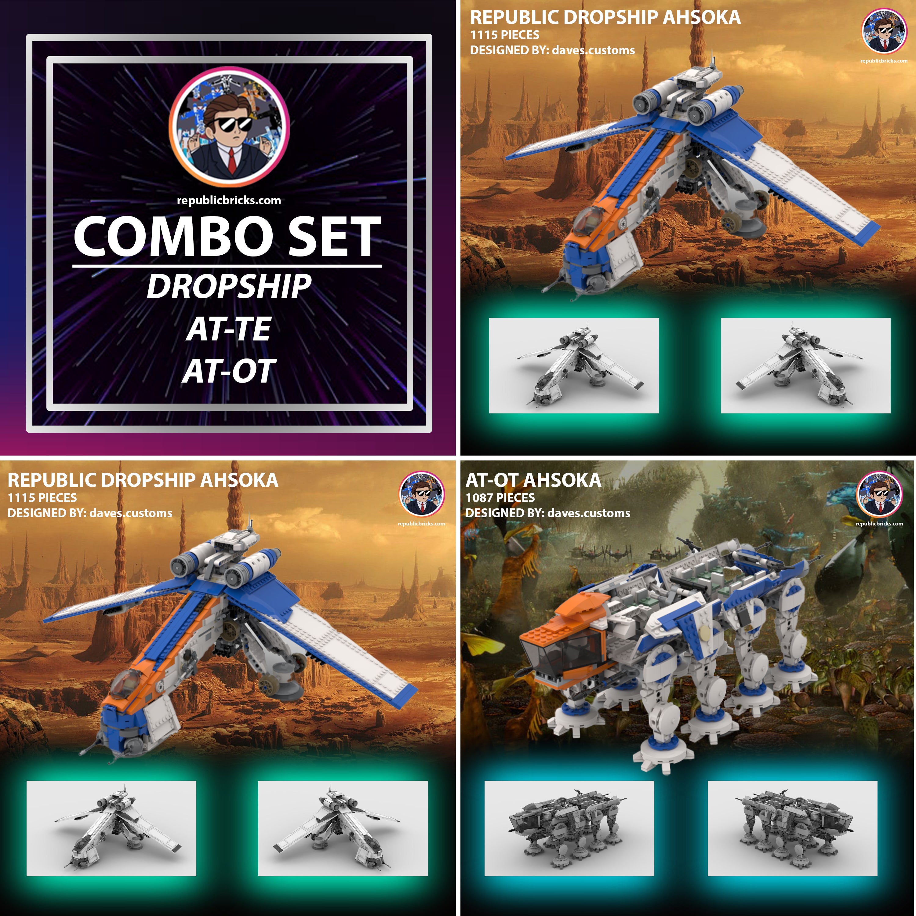 REGULAR DROPSHIP AT OT AT TE COMBO SET