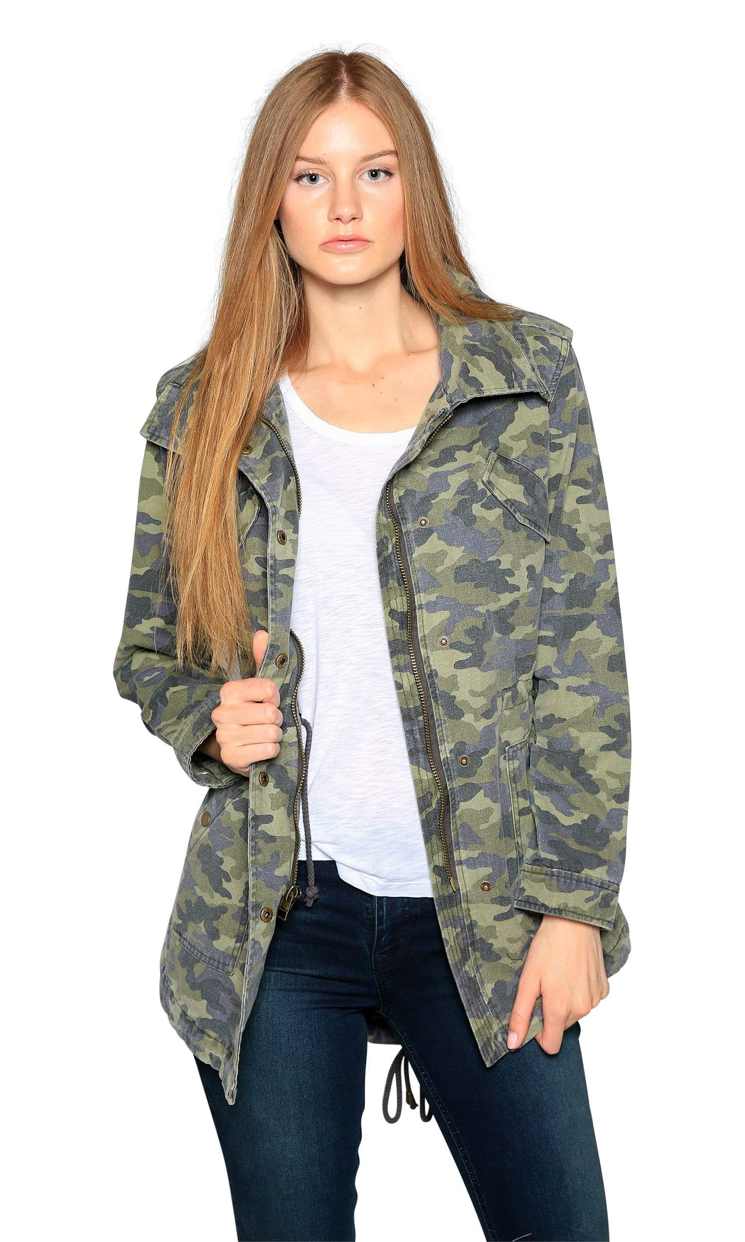 Velvet by Graham and Spencer Irene Camo Army Jacket - Vintage Fringe