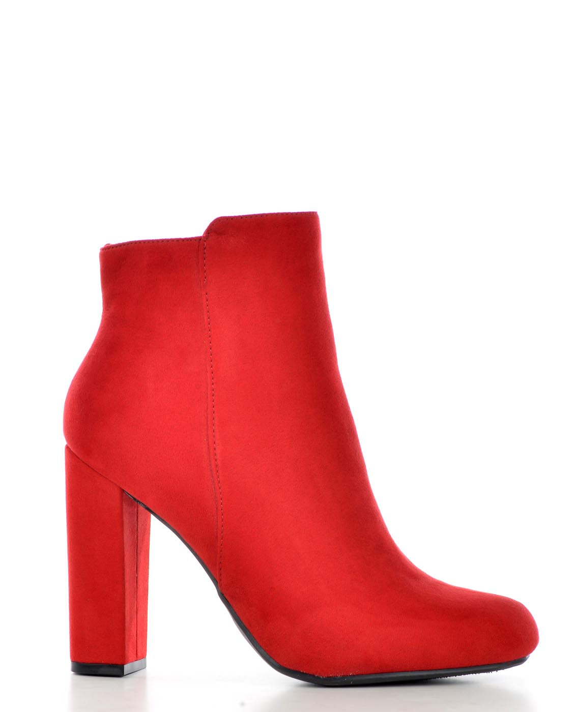 Red Faux Suede Booties - Fashion You Up
