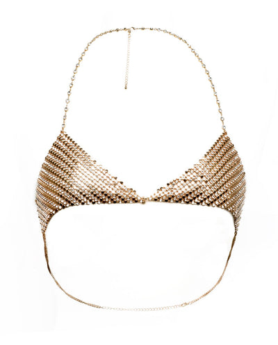 gold metal bralette