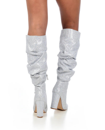 slouch sequin boots
