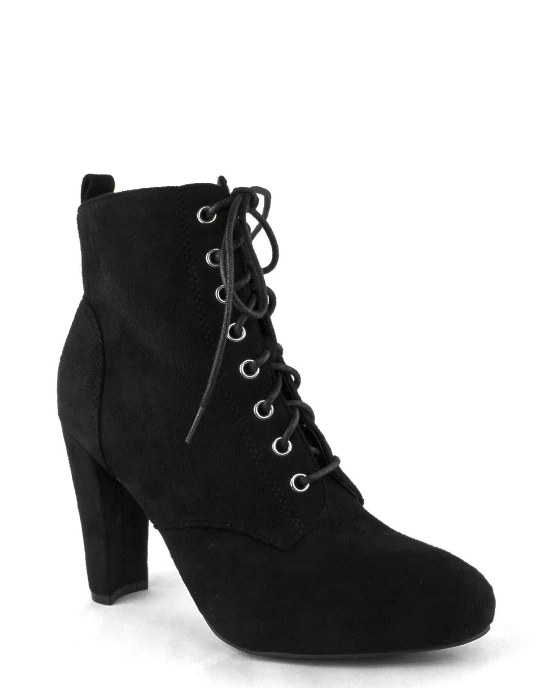 faux suede lace up booties