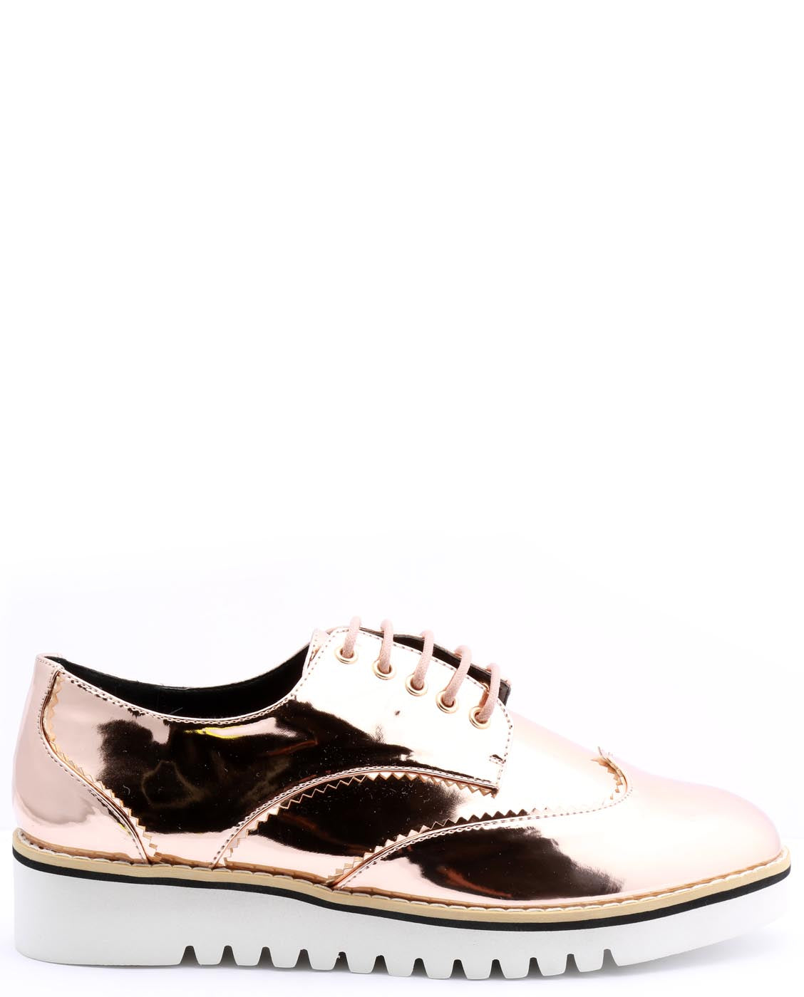 Metallic Mirrored Platform Oxfords 