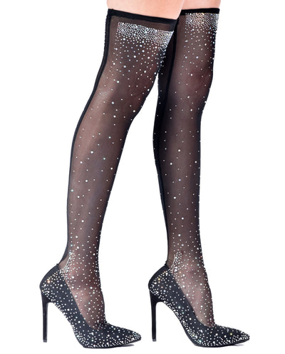 jeweled thigh high boots