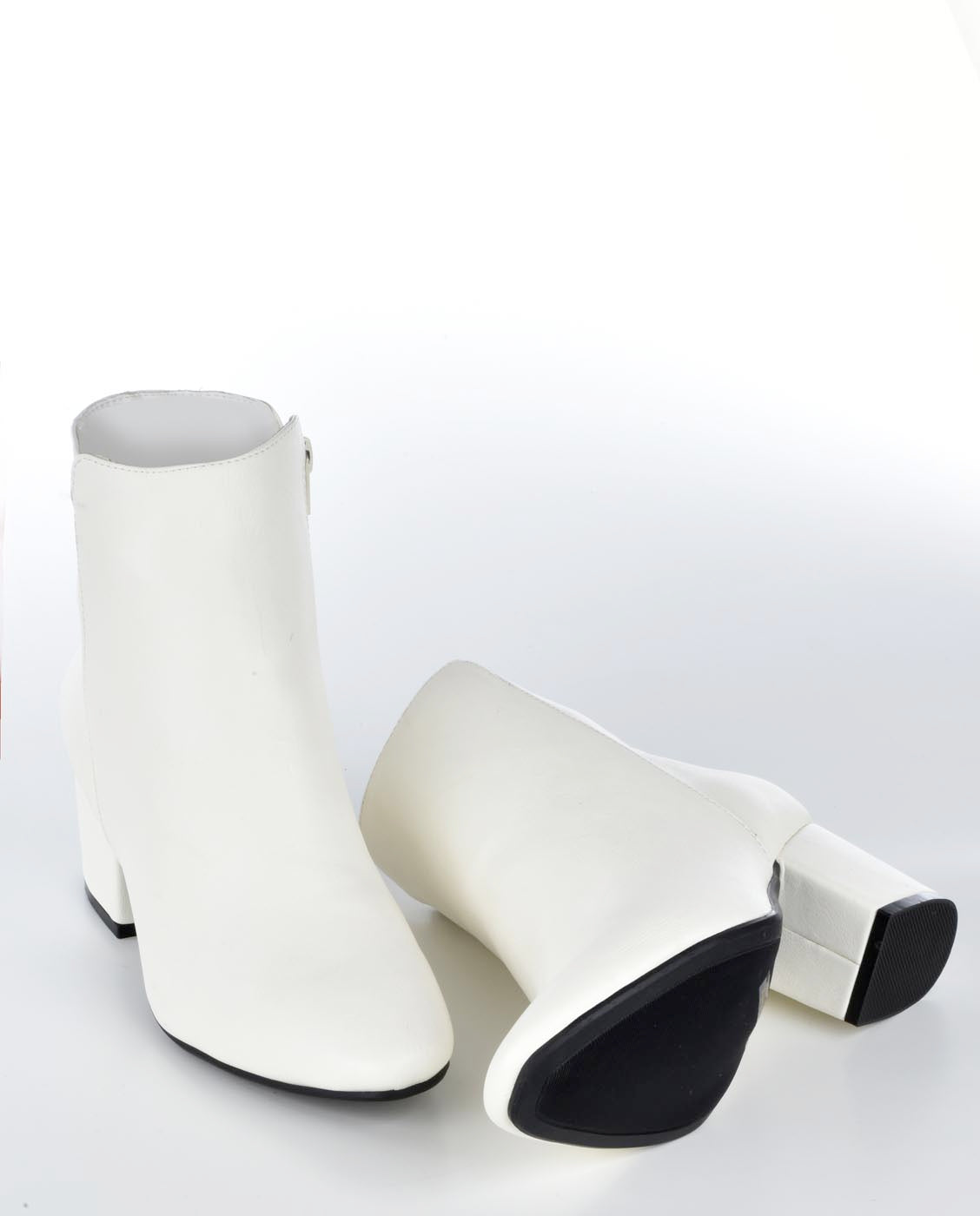 Faux Leather White Booties - Fashion You Up