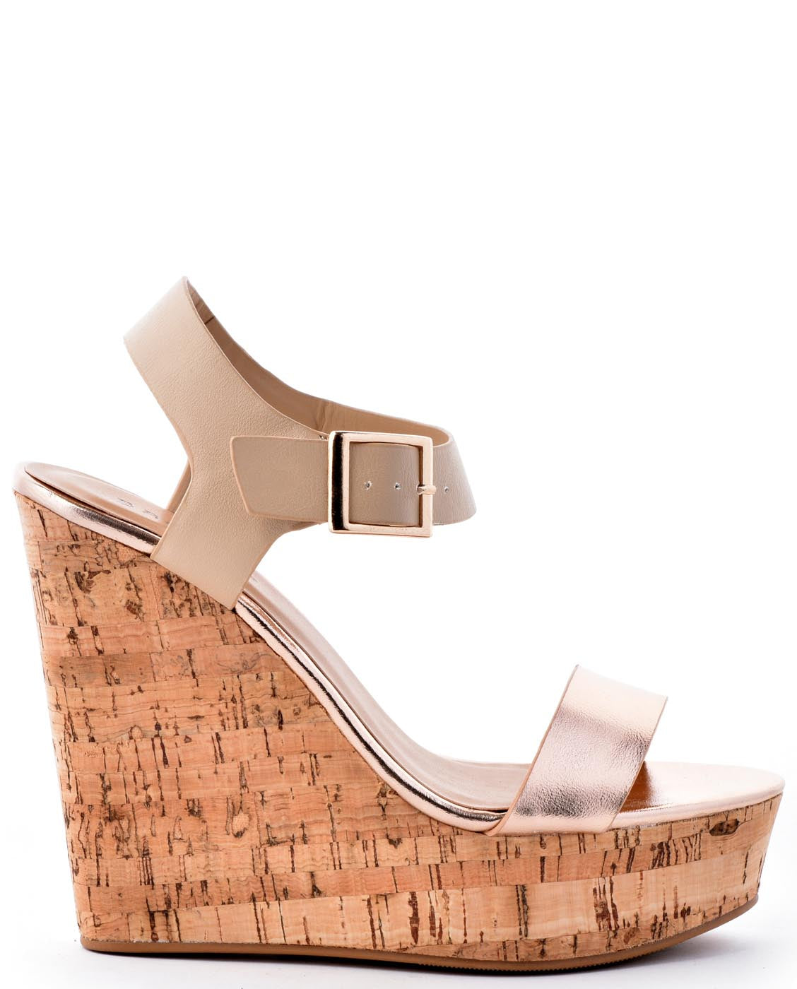 wedge rose gold sandals