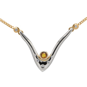 9ct Yellow Sapphire and Diamond Necklace - Karlen Designs 