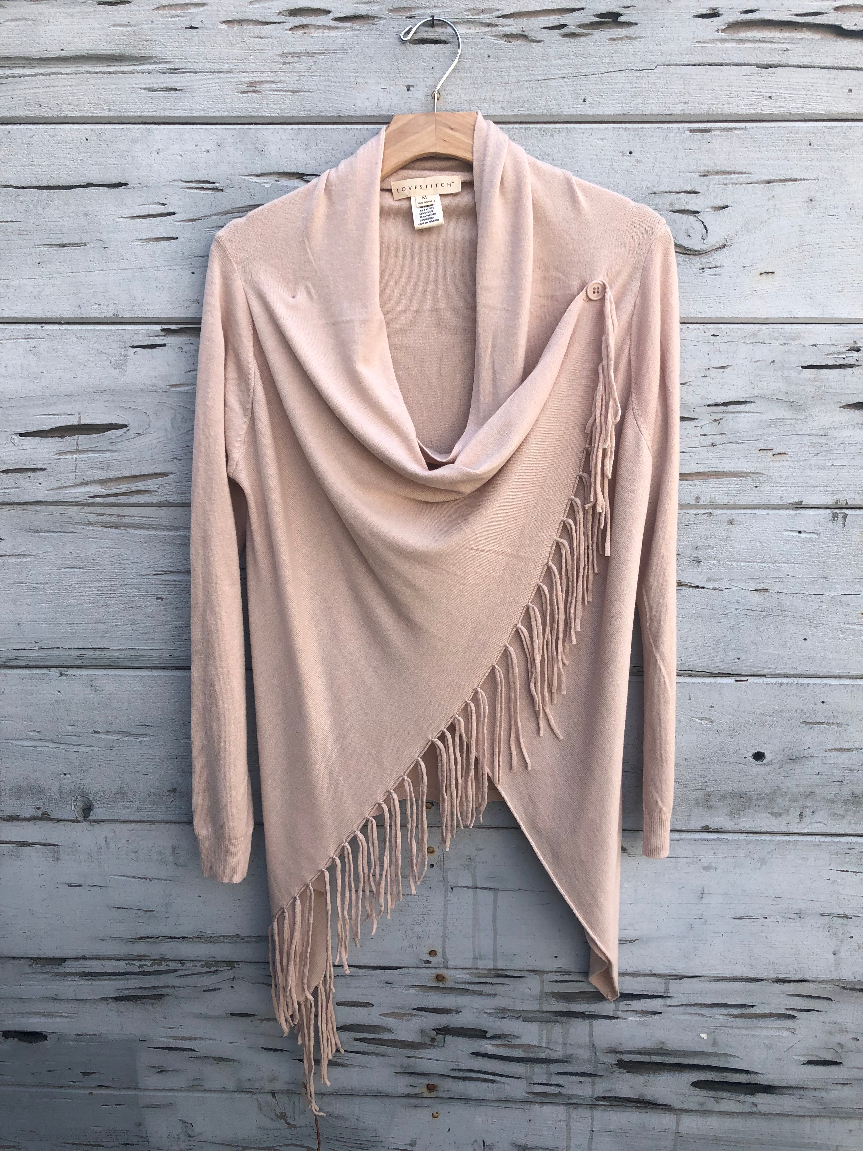 fringe wrap sweater