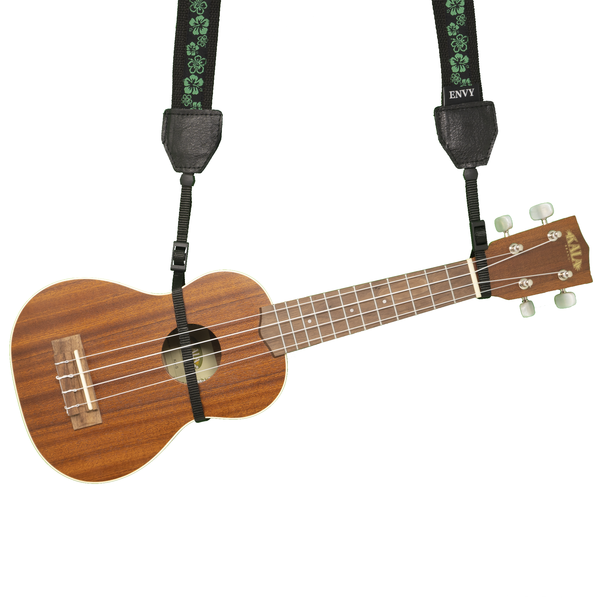 My Fave Ukulele Strap in Hibiscus II Green